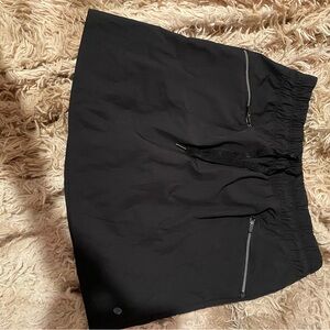 Black Athletic Skort with Zipper Pockets